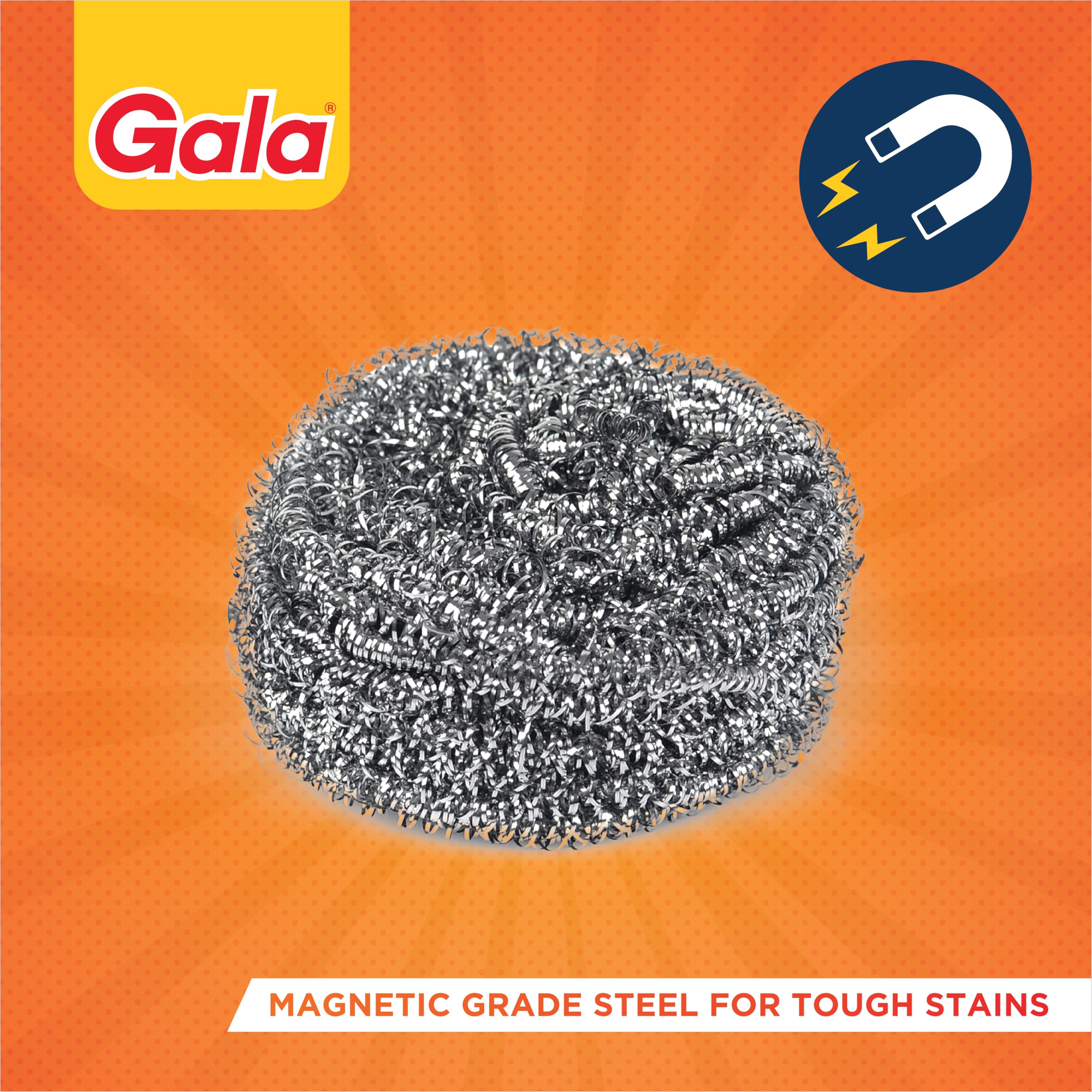 Gala Steel Scrubber Combo Set (Pack of 6), Stainless Steel Scrubber for Utensils, Scrubber for Kitchen image 3