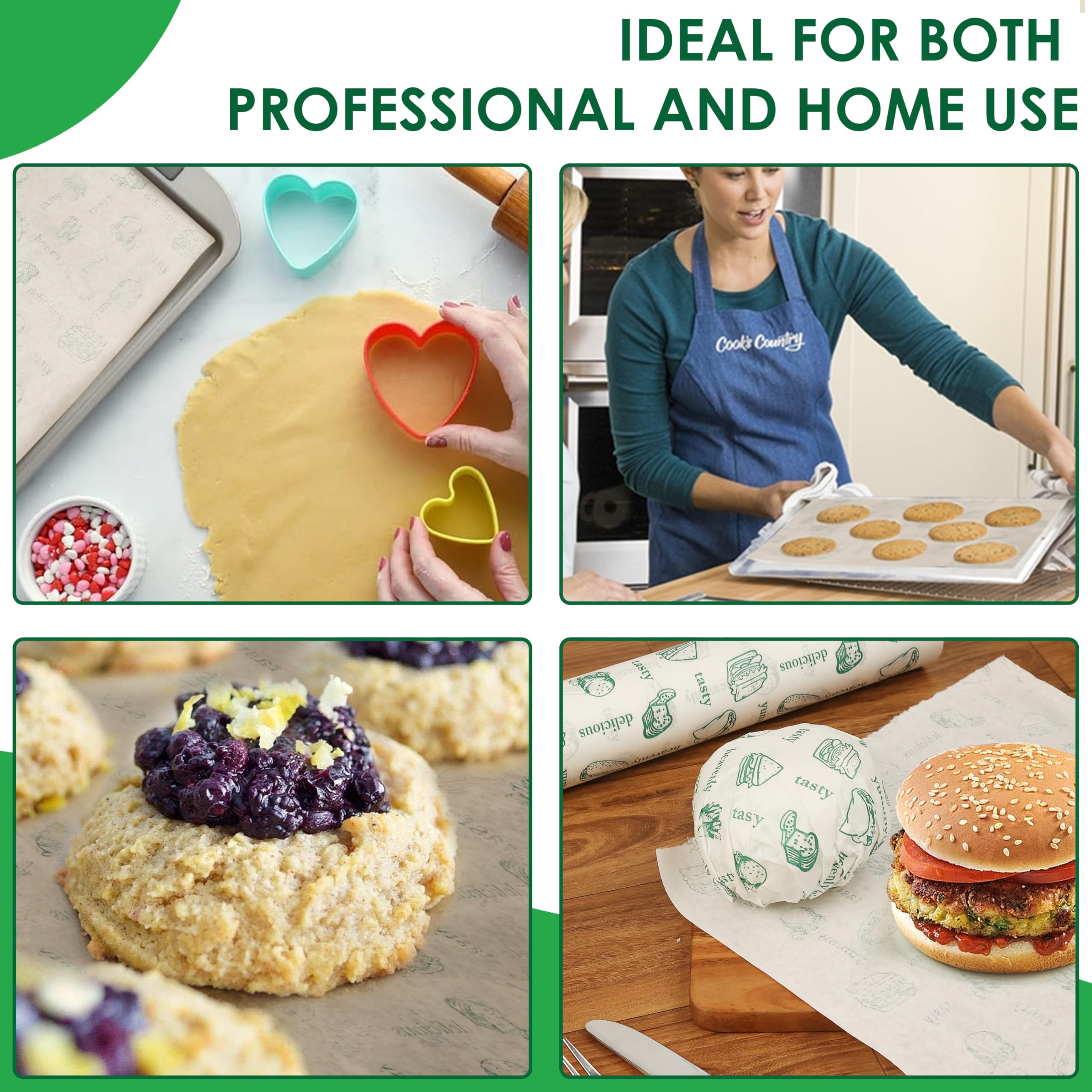 EUROWRAP Food Wrapping Paper 500g – Butter Paper Roll, Greaseproof & Microwave Safe, Roti Wrapping Sheets for Kitchen Use, Ideal for Baking, Packing, and Serving image 4