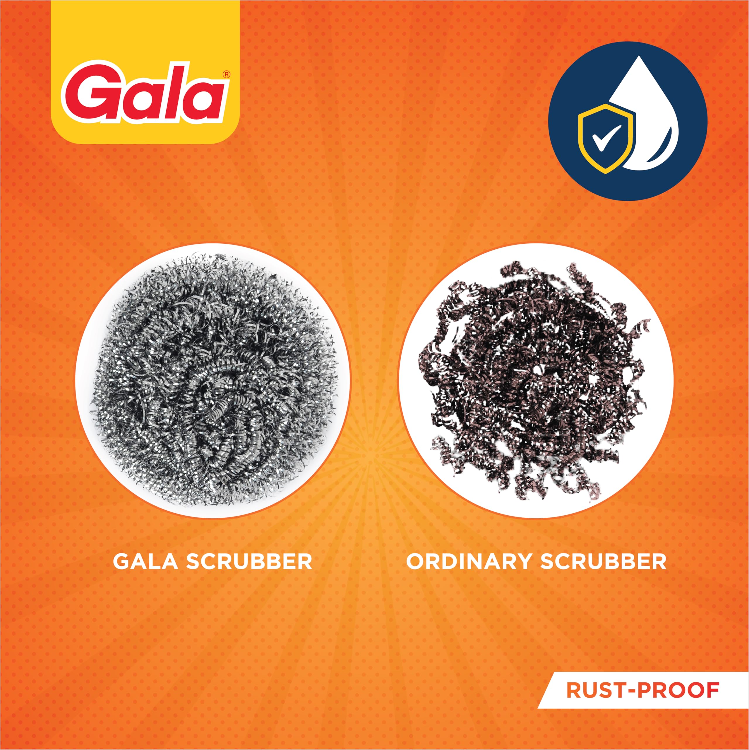 Gala Steel Scrubber Combo Set (Pack of 6), Stainless Steel Scrubber for Utensils, Scrubber for Kitchen image 2
