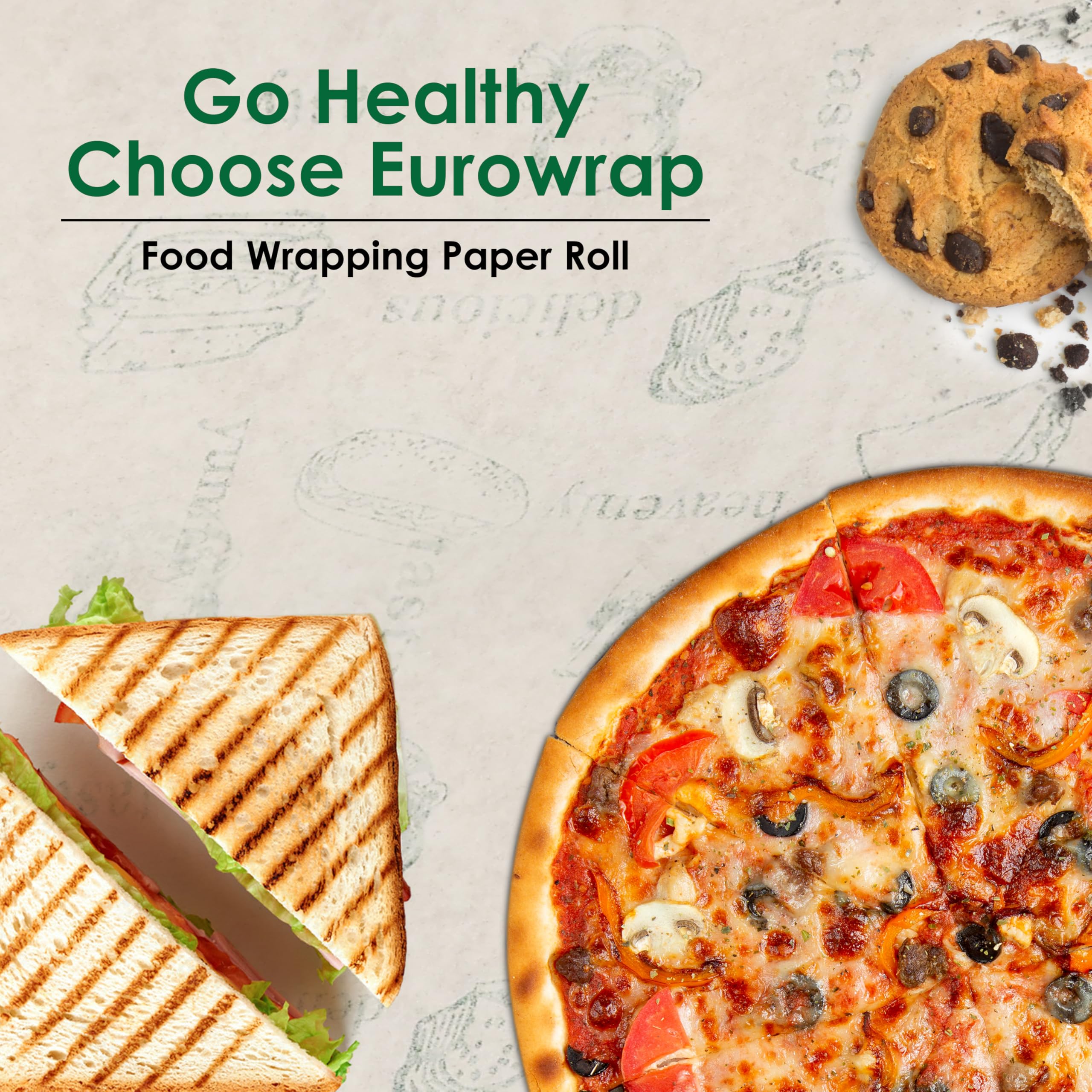 EUROWRAP Food Wrapping Paper 500g – Butter Paper Roll, Greaseproof & Microwave Safe, Roti Wrapping Sheets for Kitchen Use, Ideal for Baking, Packing, and Serving image 5
