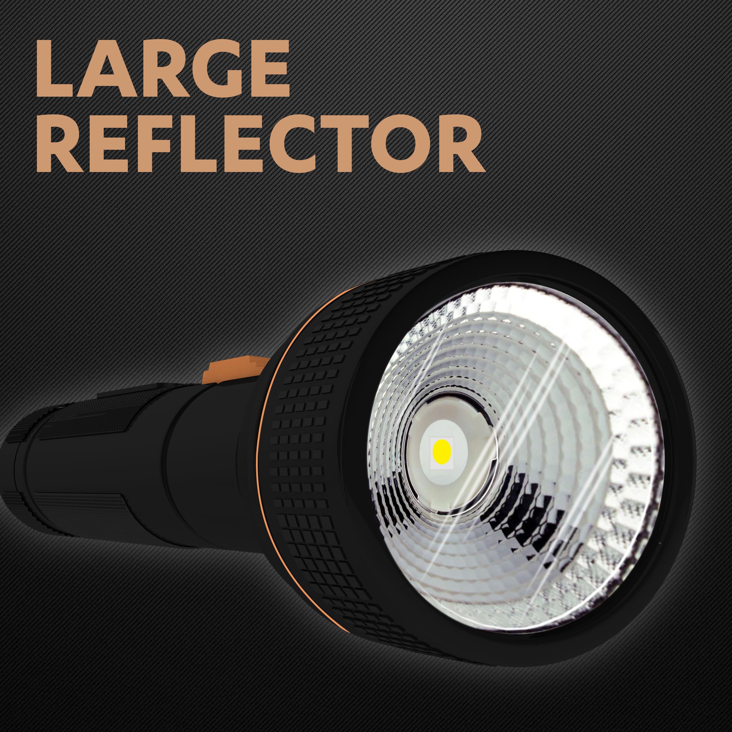 Duracell LED Torch Light, Super Bright, 12000 LUX, Ultra-Light and Easy to Carry Design, Large Reflector, for Everyday Use, 3AA Batteries Free, Black image 5