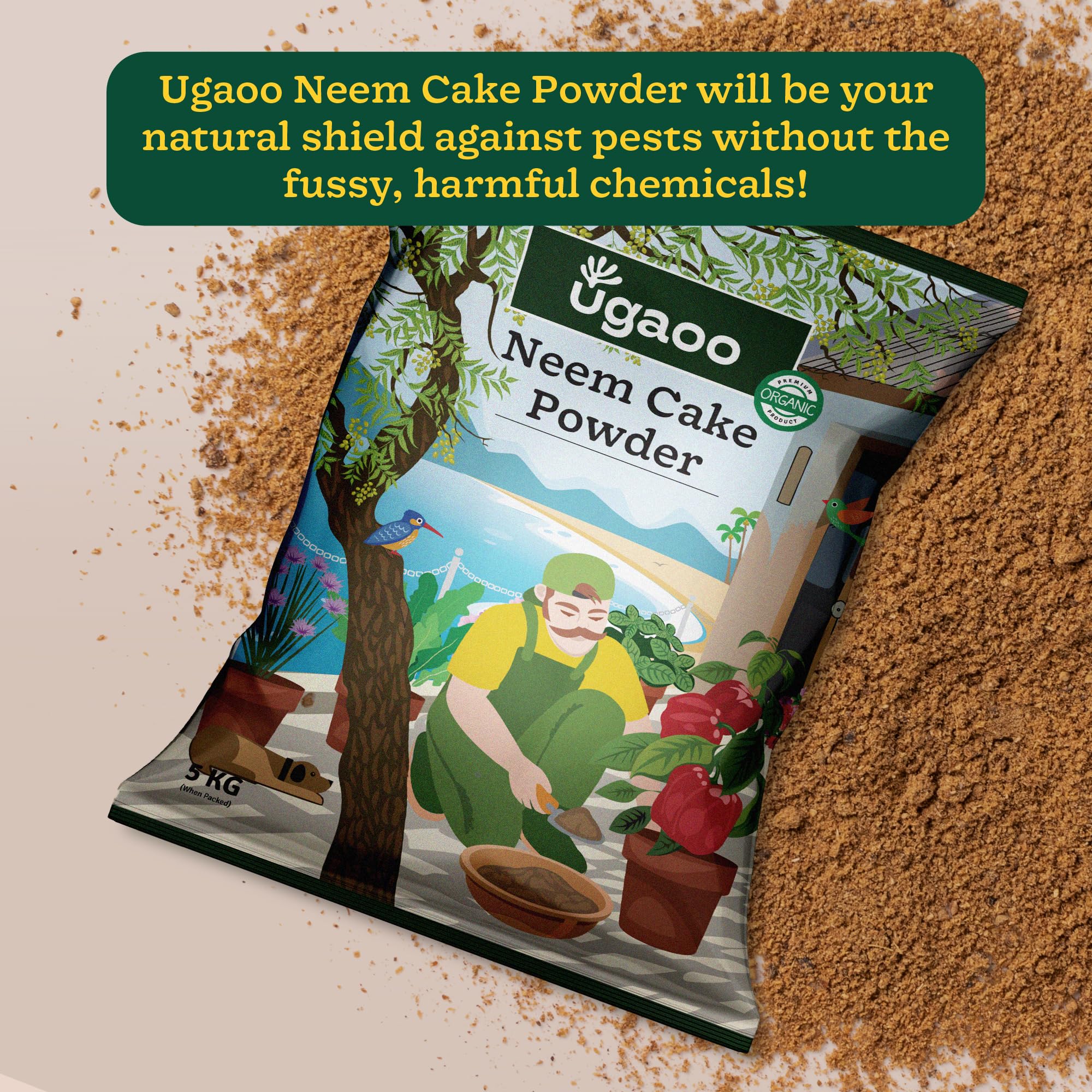 Ugaoo Neem Cake Powder for Plants 5 Kg - Organic Fertilizer & Pest Repellent image 5