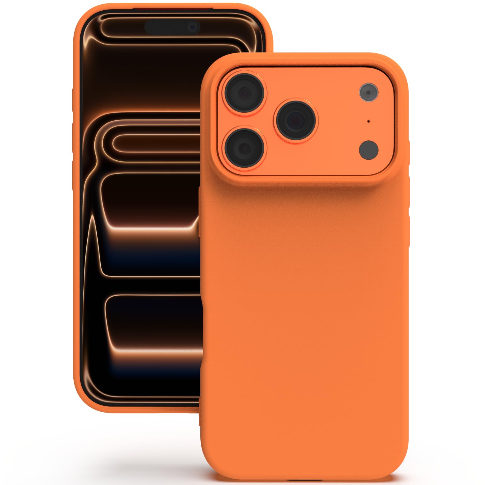 YATWIN Silicone Case for iPhone 17 Pro Max, Soft-Touch, Shockproof, DustProof, Antiskid Phone Cover for Apple iPhone 17 Pro Max - Orange