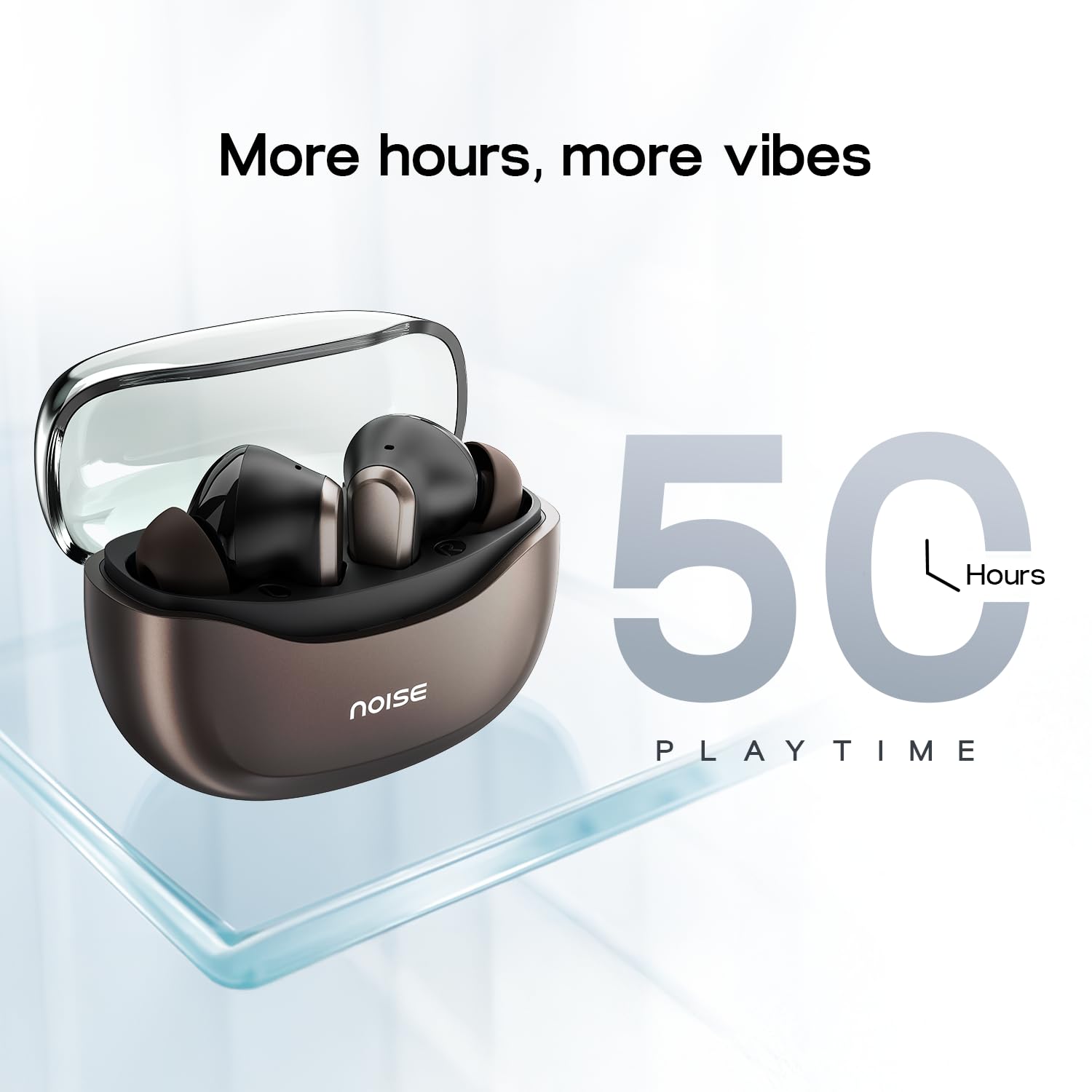 Noise Newly Launched Buds VS601 in Ear Truly Wireless Earbuds with 50H of Playtime, Transparent Case Lid, Quad Mic ENC, Dual Device Pairing, 10Mm Driver, BT V5.3 (Copper Brown) image 3