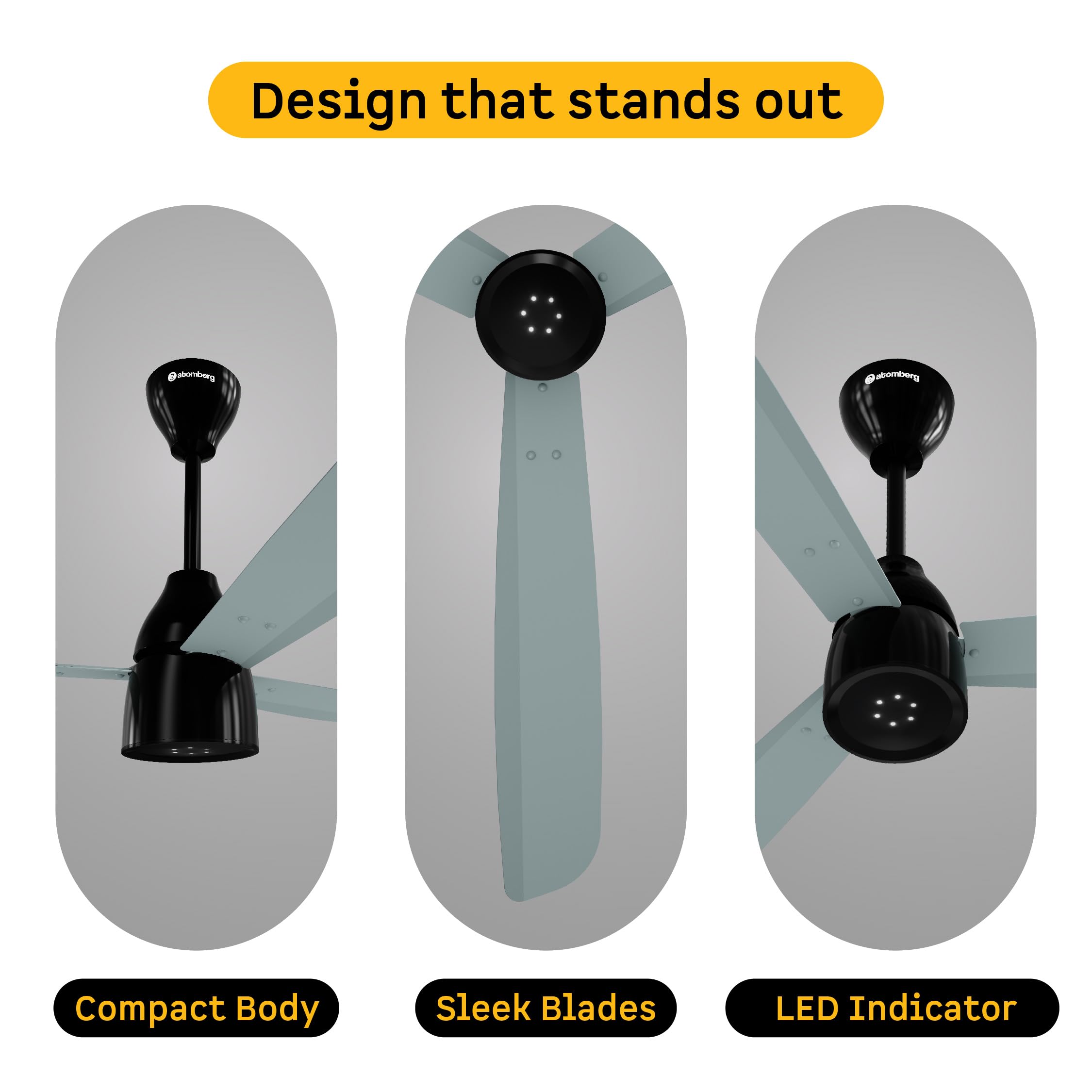 atomberg Renesa Enzel 1200mm BLDC Ceiling Fan with Remote | 5 star | Advance Air+ Technology | LED Speed Indicator | Low Noise | Sleek Design | Power Saving | 3 Year Warranty | Misty Teal image 2