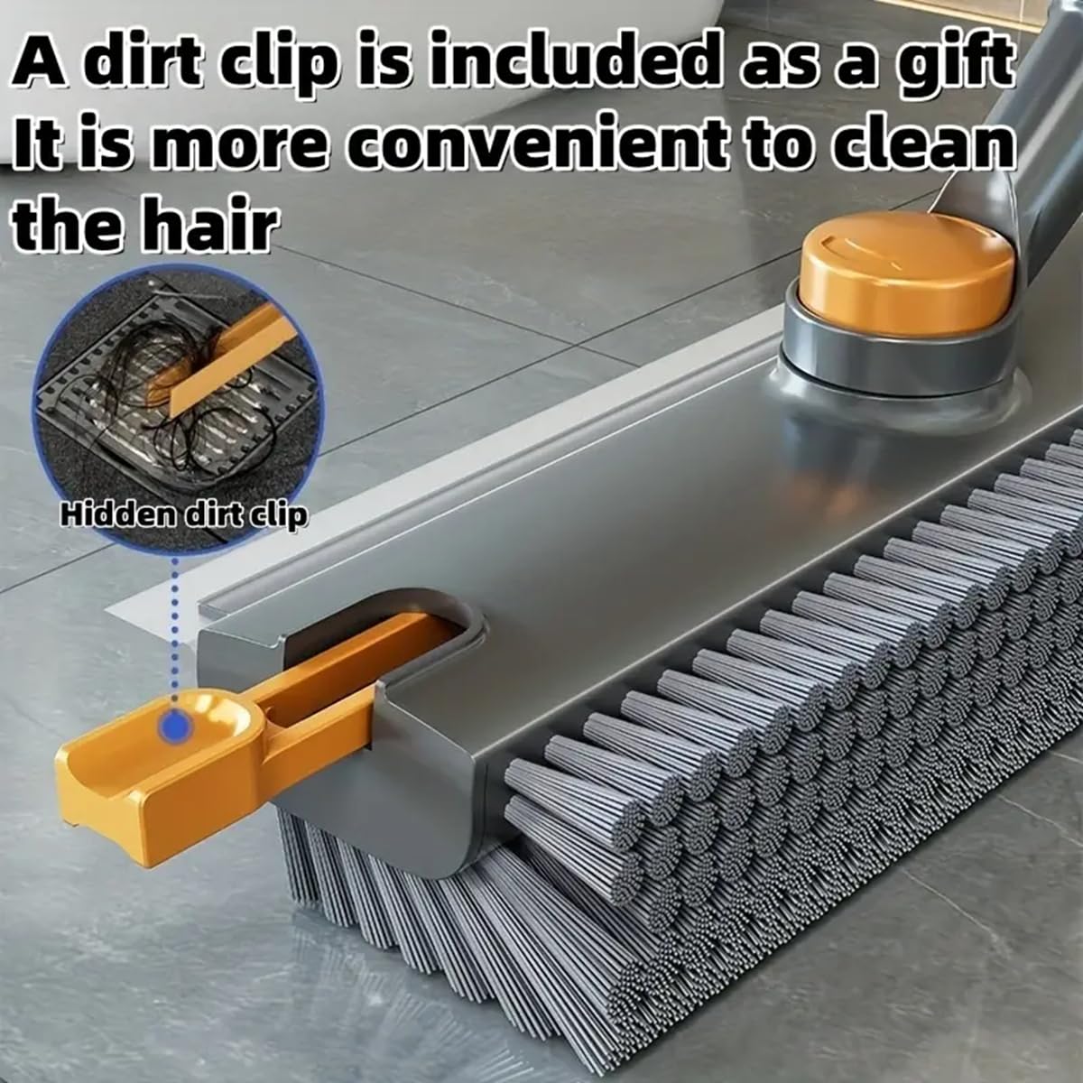 3 in 1 Bathroom Cleaning Brush with Wiper - Heavy Duty 52 inch Long Handle 360° Rotate Floor Scrubber Brush, Tiles Cleaning, Floor Scrub for Kitchen and Bathroom Wall image 3