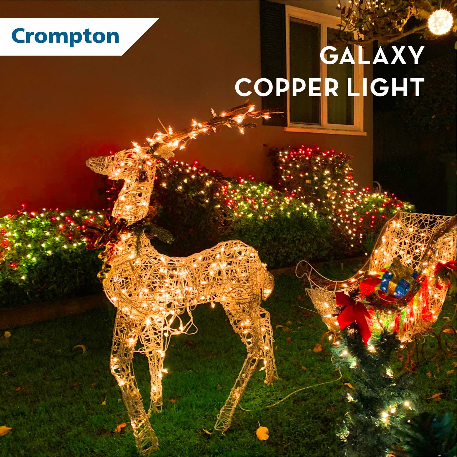 Crompton Galaxy Decoration Copper USB Powered String Fairy Lights with 100 Led Light (10 Meters / 32 Feet, Warm White, Pack of 1) image 5