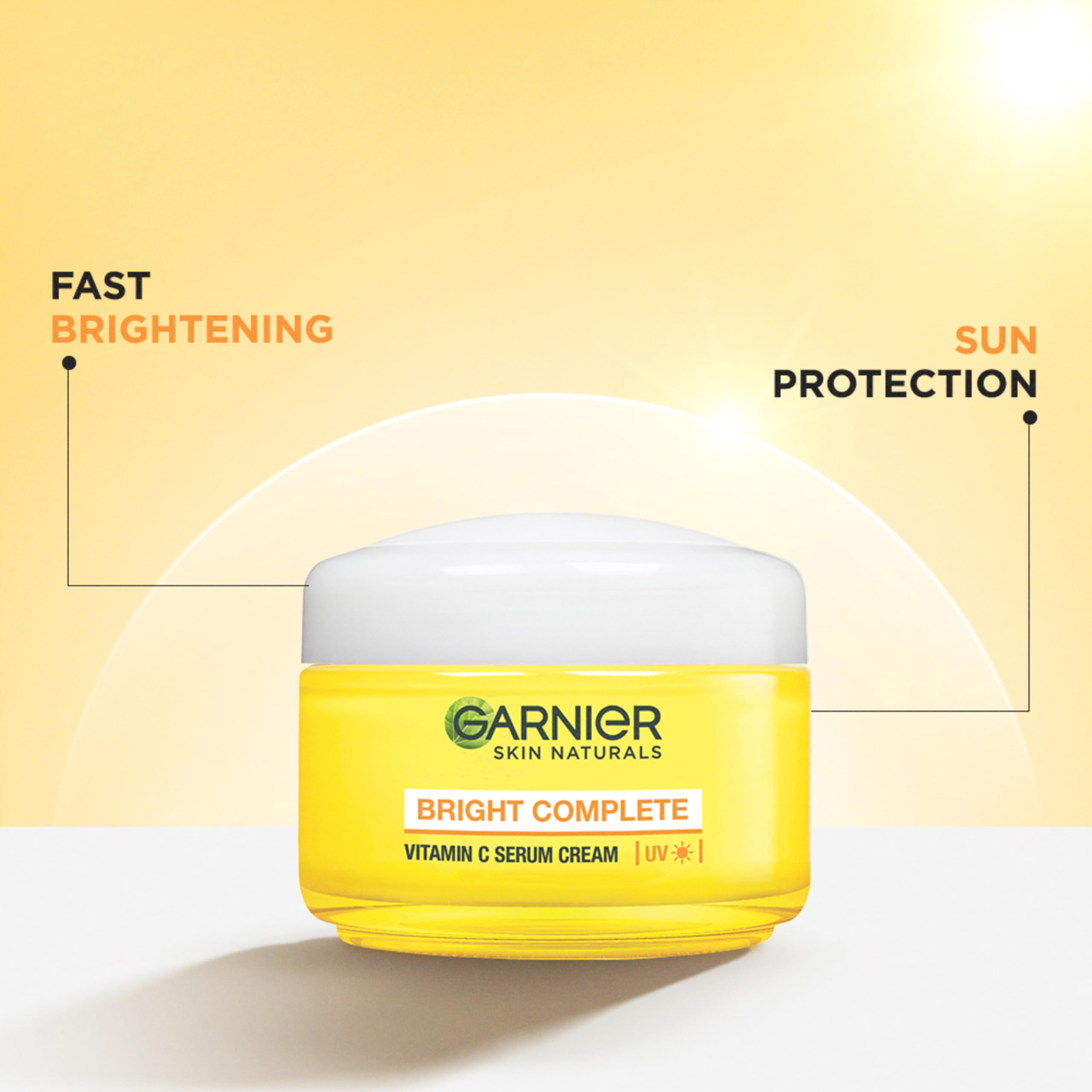Garnier Skin Naturals Bright Complete Vitamin C Serum UV Cream, Vitamin C Day Cream for Sun Protection and Skin Brightening - Suitable For all Skin Types, 45g image 3
