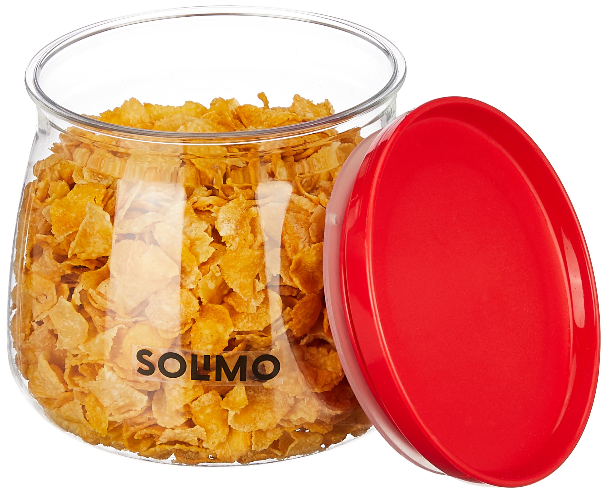 Amazon Brand - Solimo Plastic Storage Jar and Container Set I Air Tight & BPA Free Containers for Kitchen Storage Set I Grocery Kitchen Container Set I Multipurpose Jar, 800 Ml Each, Set 6, Red image 2