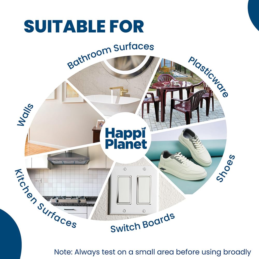 Happi Planet Magic Eraser | Pack of 4 | No Scratch Multi-Surface Cleaning Sponge | Removes 100+ Tough Stains | Just Add Water | Walls, Kitchen, Bathroom, Shoes & Switch Boards image 2
