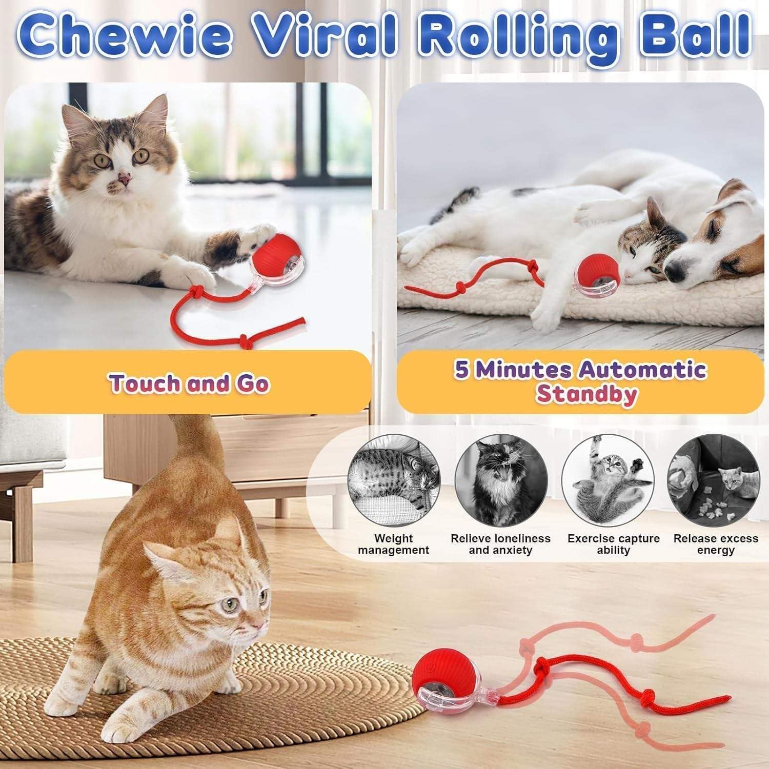 Magic Ball Toy with String for Kids, Return Ball Skill Toy, Automatic Rebound Beginner Finger Trick Toy,Educational Outdoor Game for Boys Girls (Random Color) image 2