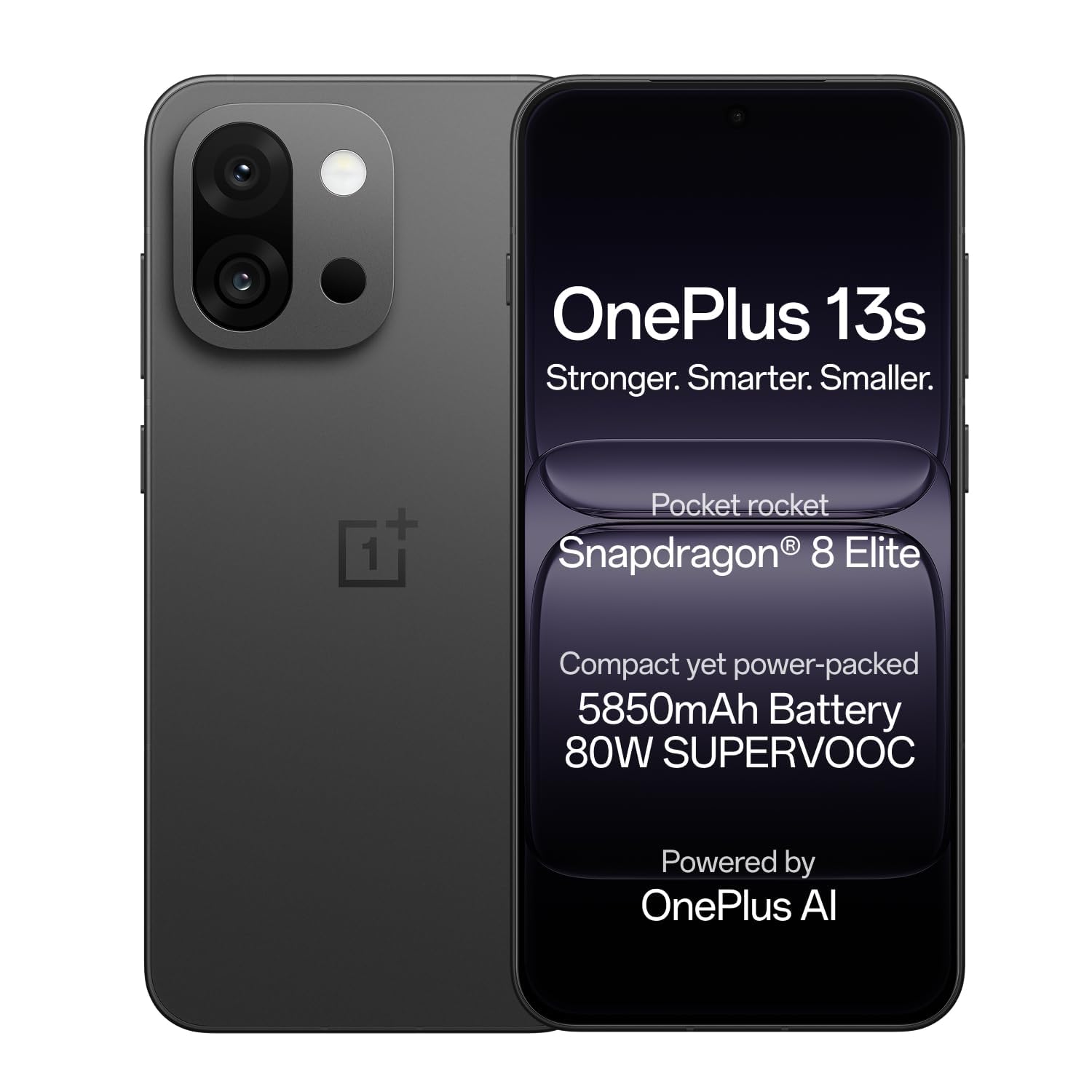OnePlus 13s | Snapdragon® 8 Elite | Smarter with OnePlus AI | Lifetime Display Warranty | 16GB+512GB | Black Velvet