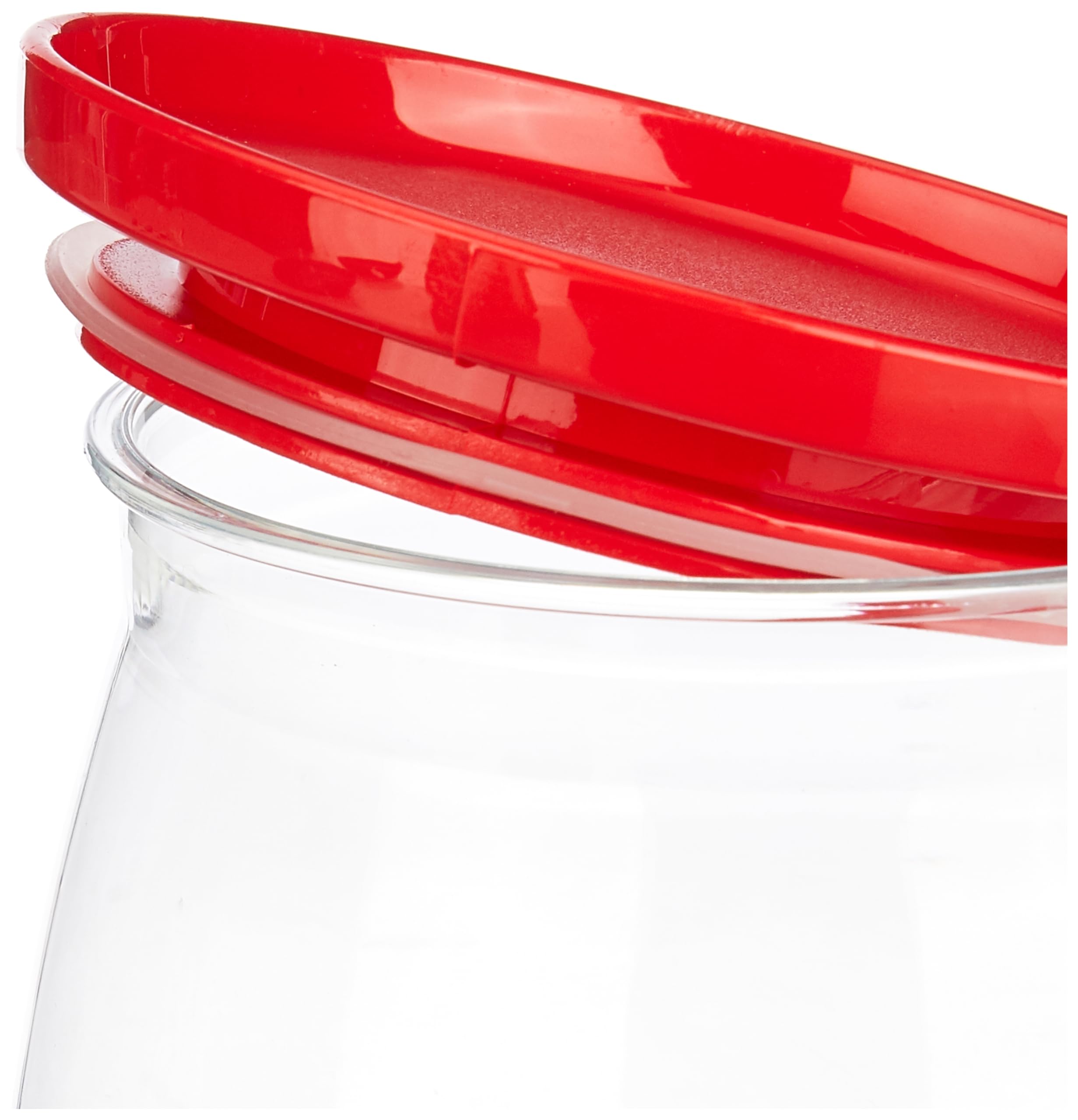 Amazon Brand - Solimo Plastic Storage Jar and Container Set I Air Tight & BPA Free Containers for Kitchen Storage Set I Grocery Kitchen Container Set I Multipurpose Jar, 800 Ml Each, Set 6, Red image 5